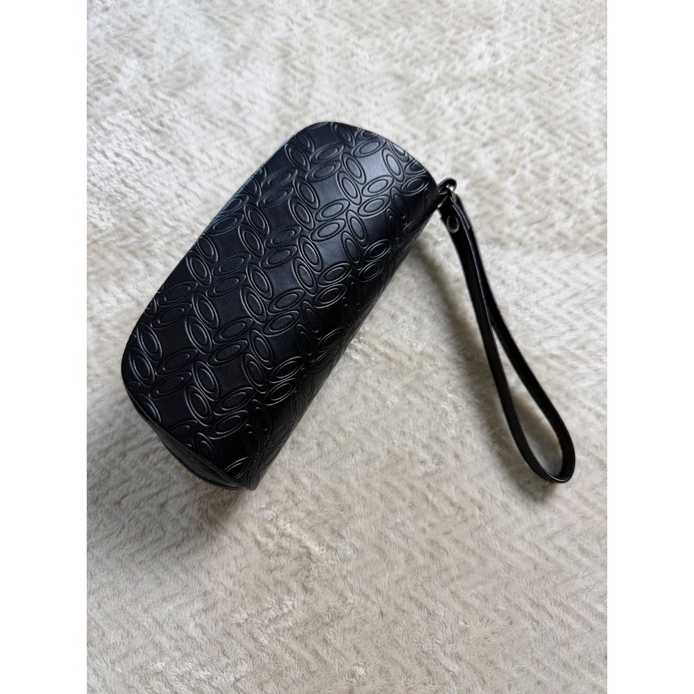 Oakley Black Embossed‎ Ellipse Logo Sunglasses Case with Wristlet Strap